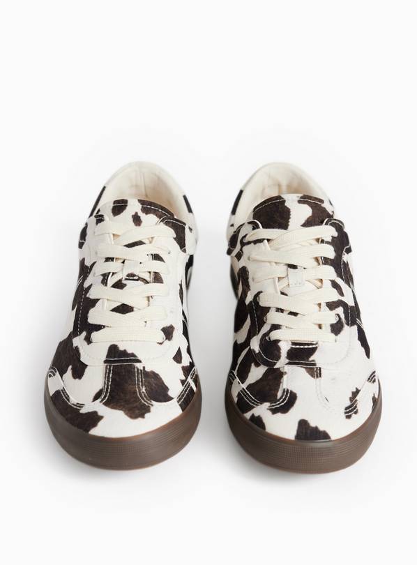 Cow Print Satin Vulc Trainers 4